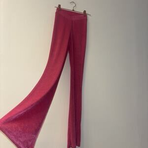 Princess Polly Hot Pants Womens Sz Xs 0 Flare Pant Elastic Waist BellBottom Pink